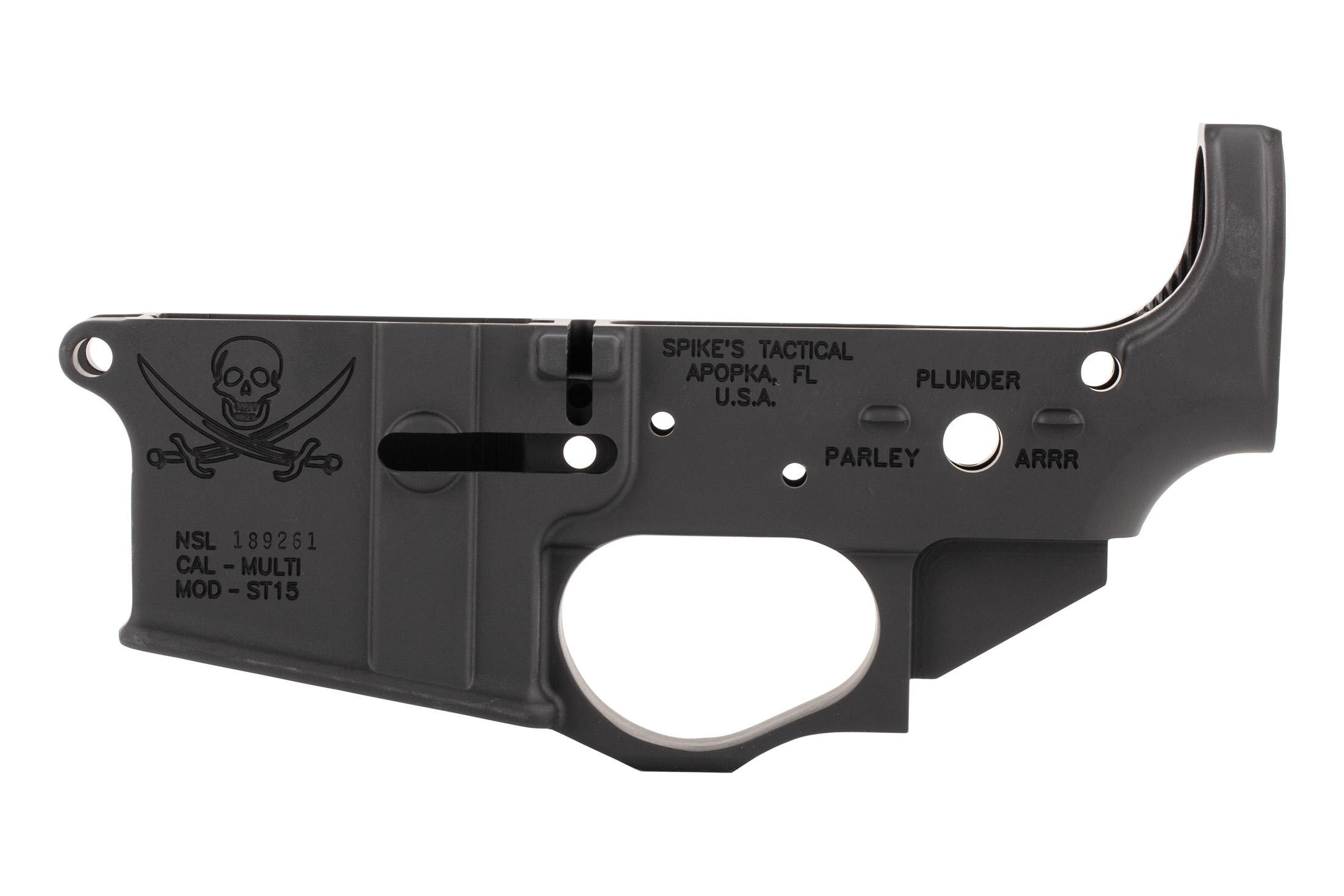 Spikes Tactical AR-15 Lower Receiver - Calico Jack Logo - Stripped Lower - BLEM